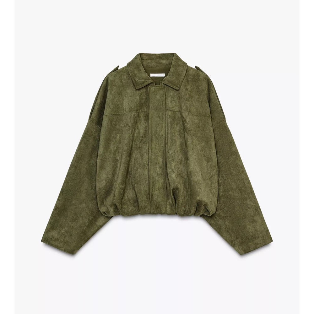 ZARA Faux Suede Bomber Jacket